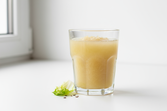 sauerkraut juice in a glass