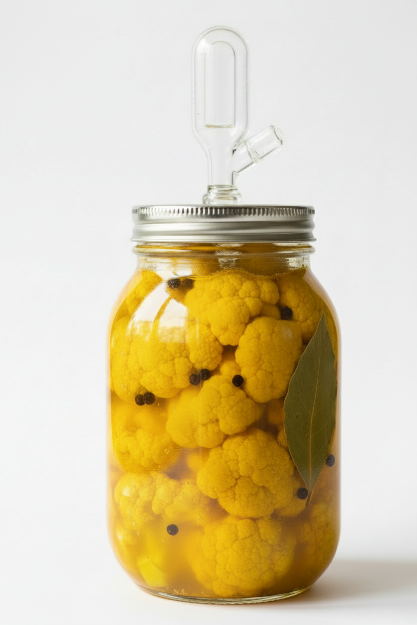 Wild Fermented, Brined Turmeric Cauliflower