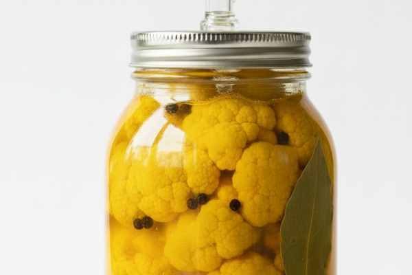 Wild Fermented, Brined Turmeric Cauliflower
