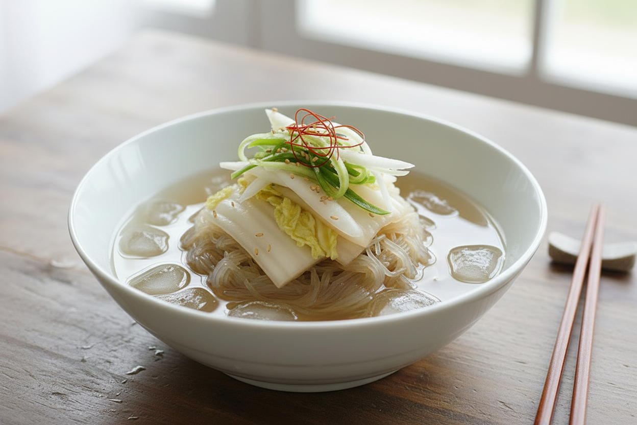 White Kimchi Cold Noodle Soup