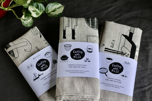 Cooking with Koji Tea towels | Merchandise | Cooking with Koji